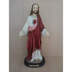 Sacred Heart of Jesus Statue Florentine Collection Resin 13.75" Heavy Duty